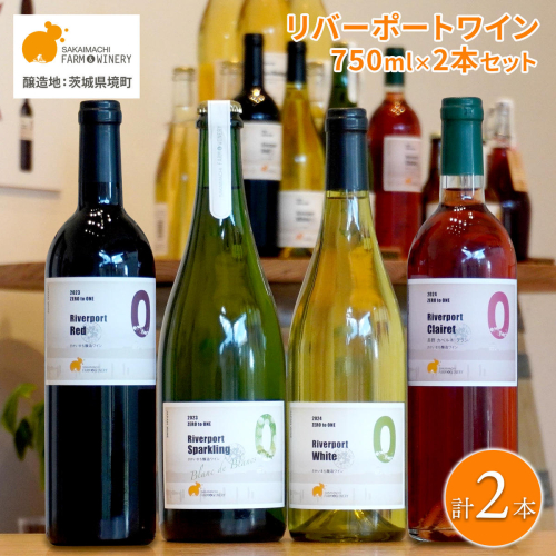 【リバーポートワイン選べる飲み比べ2本セット】A～Cセット 750ml×2本 さかいまち ワイナリー K2651 2375102 - 茨城県境町