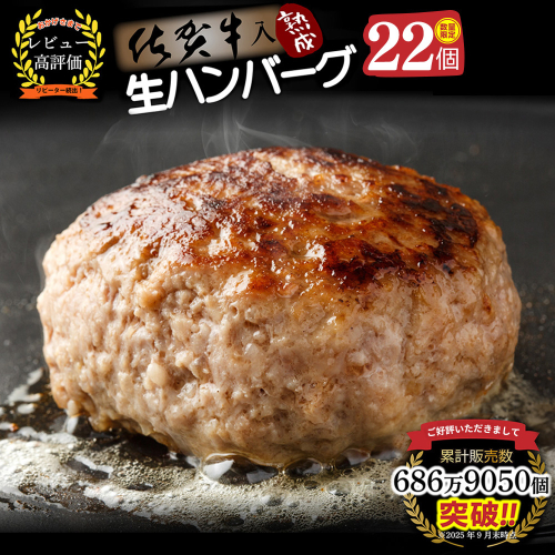 【14日以内発送！数量限定】佐賀牛入り ハンバーグ 22個 2.6kg(120g×22個)【佐賀牛 黒毛和牛 ブランド牛 九州 ハンバーグ 牛肉 豚肉 国産 お弁当 おかず 惣菜 おすすめ 人気】(H083106) 2375866 - 佐賀県神埼市