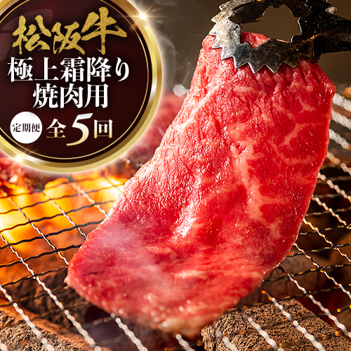 松阪牛定期便　全５回お届け！　松阪牛極上霜降り焼肉用500ｇ極上の柔らかさ 化粧箱入り （柔らかい 松坂牛 松阪肉 霜降り 高級ブランド牛 リブロース 焼しゃぶ ステーキ すき焼き 自宅用 贈答品 ギフト クリスマス お正月 年末年始 お歳暮 お中元 牛肉 とろける 和牛 三重県 A4 A5 特産 GI）三重県 多気町 NTY-38 2377216 - 三重県多気町