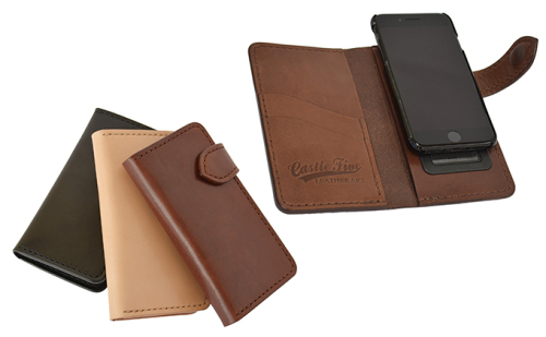 キャッスルファイブレザーアート　レザーiPhoneXケース（黒・茶・ナチュラル） 2377739 - 秋田県五城目町