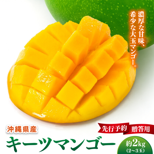 【先行予約】マンゴー好き必見！キーツマンゴー　約2kg  化粧箱   I  キーツマンゴー きーつまんごー マンゴー まんごー トロピカルフルーツ フルーツ 贈答用 2kg   沖縄県 南城市 ふるさと納税  南城市地域物産館 2377959 - 沖縄県南城市