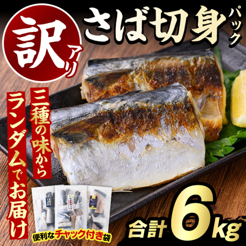 訳あり・傷あり ご家庭用さば切身パック(合計6kg) 大容量 サバ 鯖 海産物 海鮮 おかず 惣菜 焼き魚 切り身 ジップロック チャック付き袋 小分け 簡単調理 【グローバルフーズ】akn061-35 2378136 - 鹿児島県阿久根市