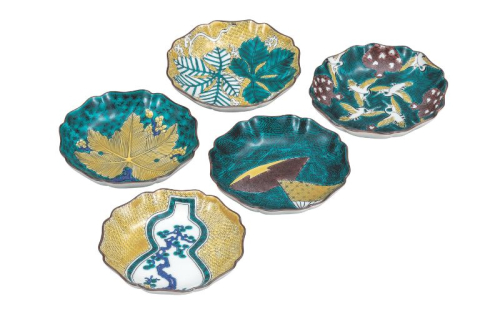 九谷焼 4.2号皿揃・古九谷吉兆(5枚組) 2383438 - 石川県能美市