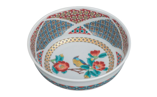 九谷焼 6号鉢・金小紋椿に鳥 2383441 - 石川県能美市