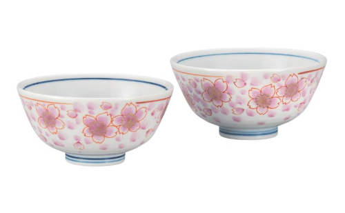 九谷焼 組飯碗・金彩桜 2383446 - 石川県能美市