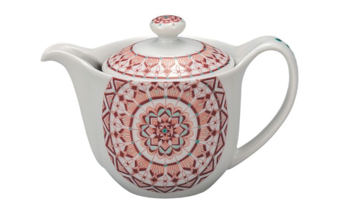 九谷焼 ポット急須・赤絵丸紋 2383451 - 石川県能美市