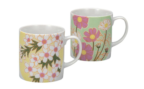 九谷焼 ペアマグカップ・花絵変り 2383466 - 石川県能美市