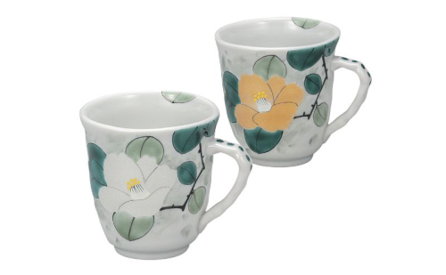 九谷焼 ペアマグカップ・金銀彩椿 2383469 - 石川県能美市