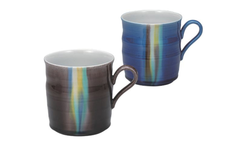 九谷焼 ペアマグカップ・釉彩　虹河 2383470 - 石川県能美市