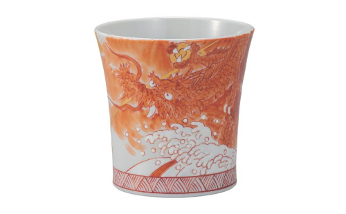 九谷焼 焼酎カップ・赤絵龍神 2383472 - 石川県能美市