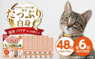 [隔月6回 定期便]たっぷり白身 猫用パウチ(かつお節入り)160g×48袋 _ 定期便 隔月 全6回 たっぷり白身 猫用 パウチ 160g × 48袋 × 6回 かつお節入り かつおの白身 高タンパク 低脂肪 ヘルシー とろみ仕立て 水分補給 健康維持 ウェットフード おやつ キャットフード 福岡県 久留米市 _Tk095-03