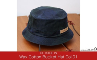 Wax Cotton Bucket Hat Col.01 Black Watch(グリーンチェック) 帽子 キャップ バケットハット フリーサイズ キャンプ用品 アウトドア用品 [OUTSIDE IN]