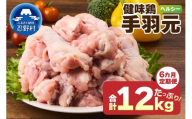 ＼＼6ヶ月定期便／／山梨県産＜健味鶏＞手羽元（計2kg×6ヶ月）