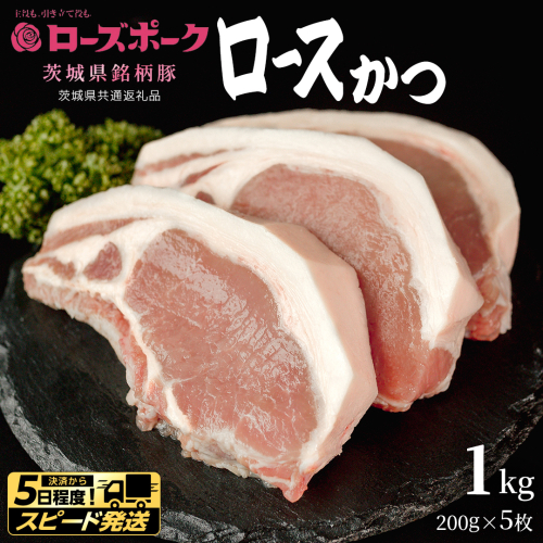 【 スピード 発送 】【 ローズポーク 】 豚ロースかつ200g×5枚 (茨城県共通返礼品) 肉 お肉 豚肉 国産豚 国産 銘柄豚 ブランド豚 ロースかつ とんかつ ソテー トンテキ 冷凍肉 [AI19-NT] 2384010 - 茨城県つくばみらい市
