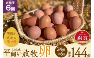 卵 平飼い たまご タマゴ 玉子 新鮮 6回 定期便 平飼い放牧卵「itadaki」4パック 24個／回  総計144個 [ナチュラルエッグラボ 長崎県 平戸市 hr42bgy420061] 6ヶ月 鶏卵 オーガニック 放し飼い お取り寄せ 人気