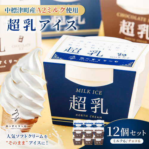 中標津町　超乳アイス（ミルク＆チョコ）　140ml×12個セット　計1680ml【78001BA0101】 2384253 - 北海道中標津町