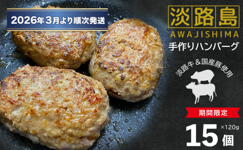 【数量限定】淡路島手作りハンバーグ 15個【2026年3月より順次発送】 2385438 - 兵庫県淡路市
