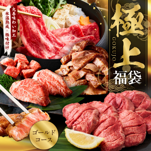 極上福袋 ゴールドコース 5種 1.8kg以上【牛肉 ステーキ 牛タン 焼肉 しゃぶしゃぶ すき焼き 氷温熟成×極味付け】 mrz0235 2385454 - 大阪府泉佐野市