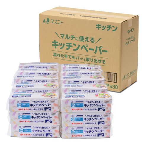 0011-107-01 マスコー製紙 SOFIA TACH pure キッチンペーパー 80組×30個 2385800 - 静岡県富士宮市