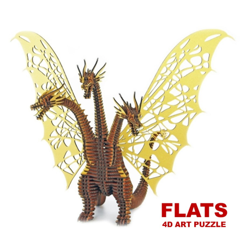 段ボール製組立キット 【キングギドラ（ゴールド）】 1体分_2620R 2385872 - 大分県国東市