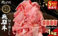 【12月発送】 飛騨牛 切り落とし 1kg（250g×4P） A5 A4 国産 牛 黒毛和牛 和牛 牛肉 切落し 切り落し 薄切り 訳あり 牛丼 すき焼き しゃぶしゃぶ 炒め物 東白川村 岐阜 飛騨 贅沢 霜降り ロース バラ もも ウデ 肉のひぐち