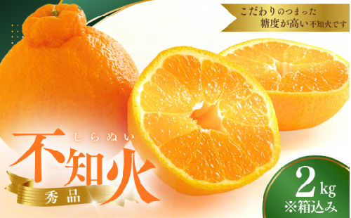 【先行予約】秀品 ハウス不知火 2kg※箱込み【L～4Lのサイズおまかせ】【2026年1月下旬から2026年２月下旬頃に順次発送】＜味好農園＞/不知火 デコポン 蜜柑 みかん 柑橘 果物 フルーツ 【agy039】 2392026 - 和歌山県かつらぎ町