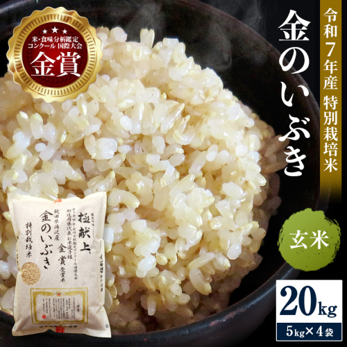令和7年産米 冷めても美味しい玄米 特別栽培米 金のいぶき 20kg（5kg×4袋）玄米 米 農家直送 受賞歴多数 ＼自然由来の漢方栽培／ ふるさと 人気 ランキング【渡部 浩見】[I4-2101] 2394702 - 秋田県湯沢市