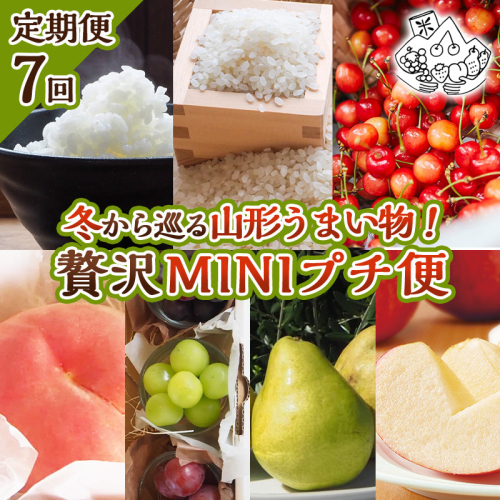 【定期便7回】冬から巡る山形うまい物！贅沢MINIプチ便【令和8年産先行予約】FS25-106 くだもの 果物 フルーツ 山形 山形県 山形市 2026年産 2394755 - 山形県山形市
