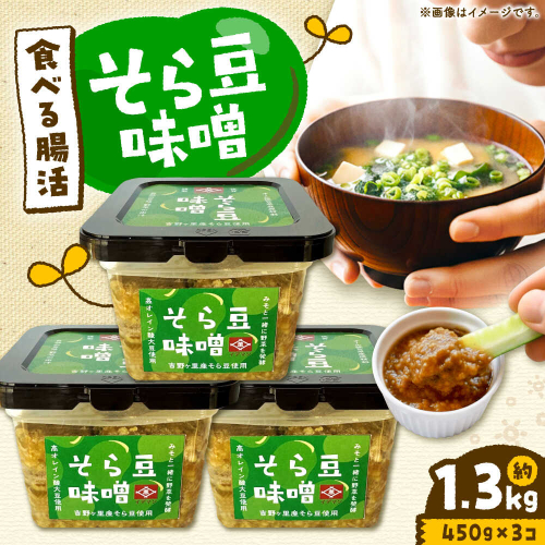 そら豆味噌 450g×3個 生みそ 高オレイン酸大豆 一の塩 そら豆 吉野ヶ里町/イデマン味噌醤油醸造元 [FAF035] 2394926 - 佐賀県吉野ヶ里町