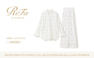 [オフホワイト LLサイズ]リファ バイタルテック モイストスムース スタンドカラースリープウェア ReFaロゴ/WOMEN