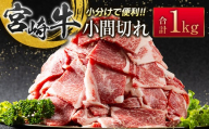 宮崎牛こま切れ1kg 小分け  200g×5パック A4等級以上 牛肉 ブランド牛 内閣総理大臣賞4連覇 ＜2.3-3＞炒め物 カレー 肉じゃが等