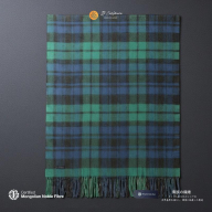 『Noble Fibre』100％カシミヤ・大判ストール ブラックウオッチ＆チェック フリンジ付き【高級 カシミア おしゃれ ファッション 防寒 かしみあ】 G3566