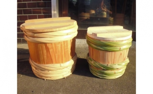 【千葉県指定伝統的工芸品】漬物樽 手作り木製 (約18L)