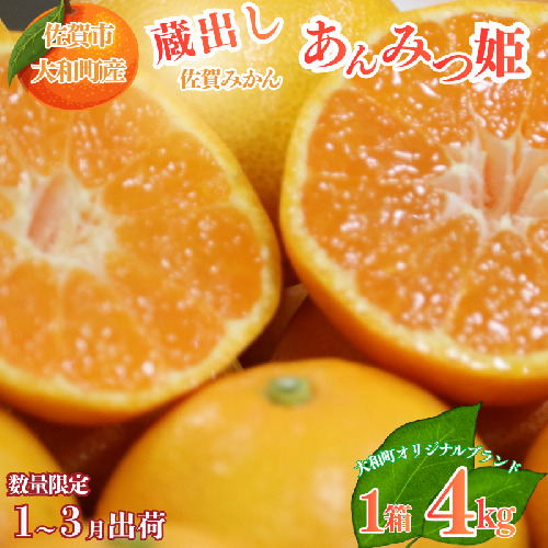 【1月下旬～3月発送】数量限定 佐賀みかん 蔵出しあんみつ姫 佐賀市大和町産 温州みかん：B150-078 2401517 - 佐賀県佐賀市