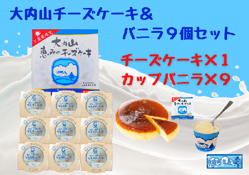 （冷凍）大内山チーズケーキ＆バニラ９個セット ／ 大紀町　大内山ミルク村　大内山乳製品　大内山酪農 2403125 - 三重県大紀町