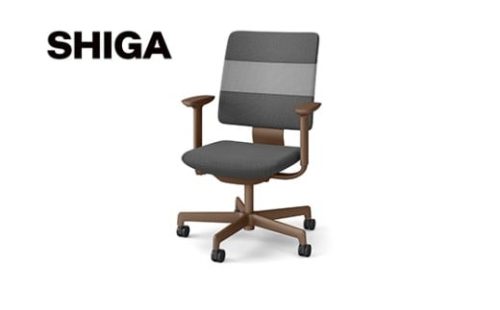 イトーキ SHIGA シガ 昇降脚 背トリプル ベースカラー:チェストナットブラウン / 座面カラー:ツートーンWC（KJ-517SEM-F2WCF）キャスター5本脚 【アンクルムーブ・シンクロロッキング / アジャスタブル肘 / 抵抗付きウレタンキャスター】 日本製 ワークチェア オフィスチェア 柴田文江氏デザイン【EI185W】 2404027 - 滋賀県近江八幡市