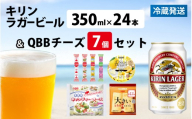 キリンラガービール 350ml 24本 と QBBチーズ 7品 / ビール キリンビール キリン 麒麟 KIRIN お酒 アルコール 缶ビール 缶 ラガービール 神戸 工場 チーズ おつまみ 晩酌 ギフト 兵庫県