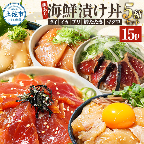 訳あり 海鮮漬け丼 （5種×各3P） セット  2408768 - 高知県土佐市