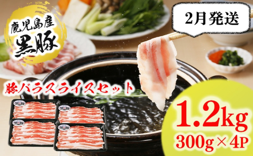 A1-1623-2602／【2026年２月発送】（B-3301）鹿児島黒豚 バラセット（計1.2kg） 2410425 - 鹿児島県垂水市