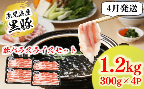 A1-1623-2604／【2026年４月発送】（B-3301）鹿児島黒豚 バラセット（計1.2kg） 2410501 - 鹿児島県垂水市