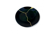 丸小皿  金継ぎデザイン 漆黒 ［NF144］