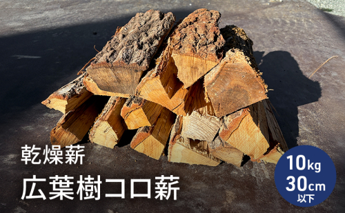 乾燥薪　広葉樹コロ薪10kg　長さ30cm以下　中割り～小割り　薪ストーブ　キャンプ　焚き火　密度が高く火持ちの良い広葉樹 2412601 - 福井県若狭町