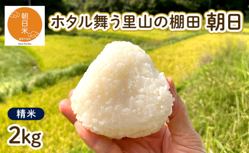 令和7年産 朝日 精米2kg ホタル舞う里山の棚田 栽培期間中 農薬 化学肥料不使用 米 岡山県 赤磐市 朝日米 2412608 - 岡山県赤磐市