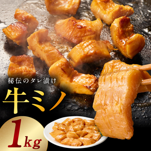 焼肉用 牛ミノ 1kg 【味付き 秘伝のタレ漬け 250g×4P 小分け 焼くだけ ホルモン コリコリ食感 BBQ おかず おつまみ】 015B594 2412723 - 大阪府泉佐野市