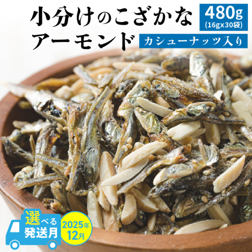 《数量限定》【2025年 年内発送】 手軽に健康習慣 小分けのこざかなアーモンド カシューナッツ入り 480g(16gｘ30袋) おうち時間 おやつ 大満足 美容 健康 栄養豊富 人気 高リピート ナッツ H059-121_Dec 2413287 - 愛知県碧南市