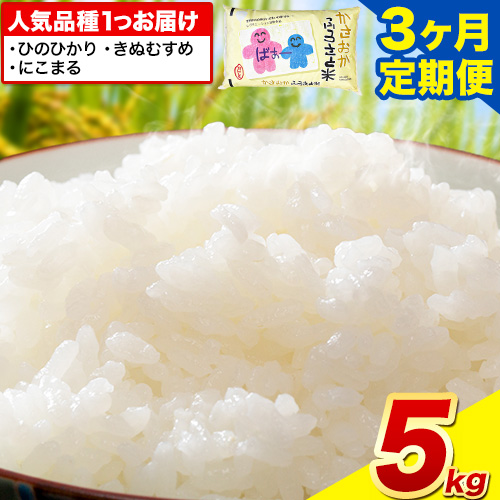 【発送時期が選べる】米 お米 令和7年産 備中笠岡ふるさと米【3ヶ月定期便】5kg × 3ヶ月【先行受付】 国産 ヒノヒカリ にこまる きぬむすめ 単一原料米 検査済み 国産 ブランド米 お取り寄せ 送料無料 岡山県産 2413405 - 岡山県笠岡市