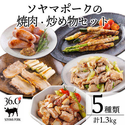 ソヤマポークの焼肉・炒め物セット[ロース バラ ステーキ ソーセージ ホルモン]TF863ーP00078 2414650 - 宮崎県高原町