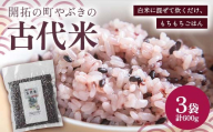 【令和7年産】開拓の町やぶきの古代米 3袋セット（自然乾燥）F6U-135