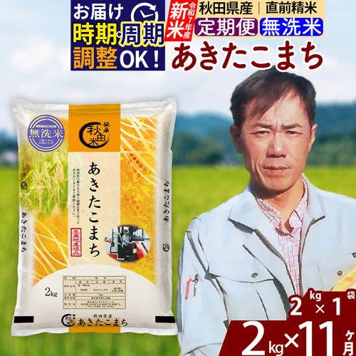 ※令和7年産 新米※《定期便11ヶ月》秋田県産 あきたこまち 2kg【無洗米】(2kg小分け袋)2025年産 お届け時期選べる お届け周期調整可能 隔月に調整OK お米 みそらファーム 2417919 - 秋田県北秋田市