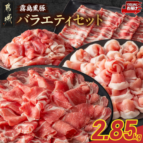 霧島黒豚バラエティセット2.85kg≪みやこんじょ特急便≫_23-2801-Q 2418067 - 宮崎県都城市